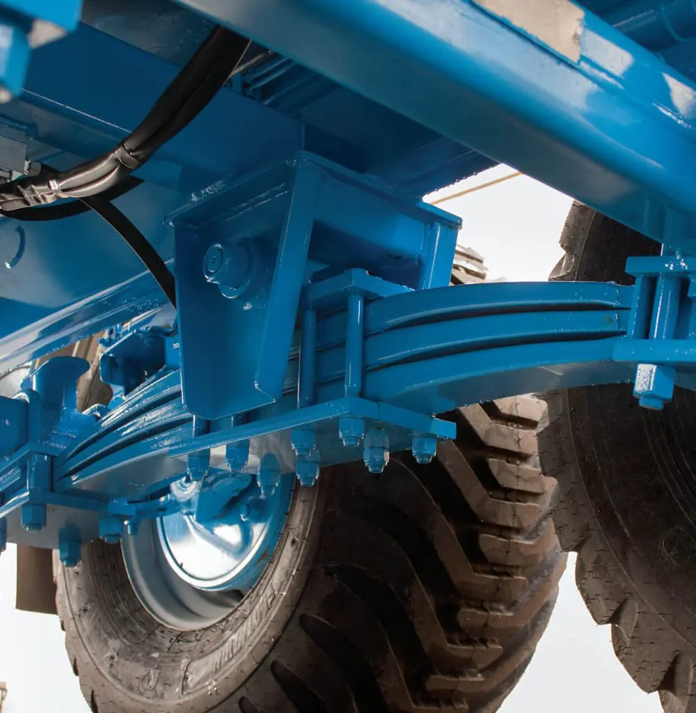 Parabolic Leaf Spring suspension on a Nevada Slurry Tanker