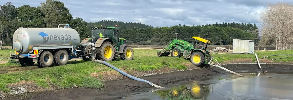 How to Maximise the Value of Your Effluent Pond Nutrients 4 PTO stirrer and slurry tanker at effluent pond