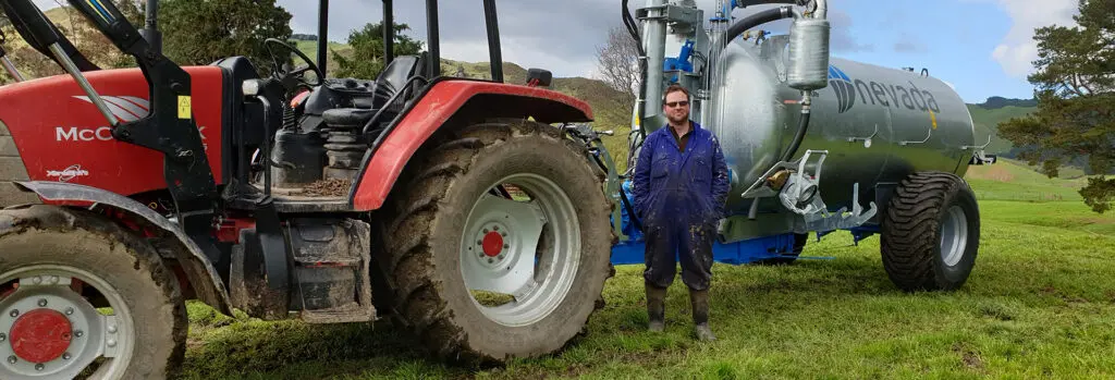 Slurry Tanker: Nathan's No Longer Worried About Resource Consent 7 Nathan Dobbs with his Nevada Single Axle Slurry Tanker