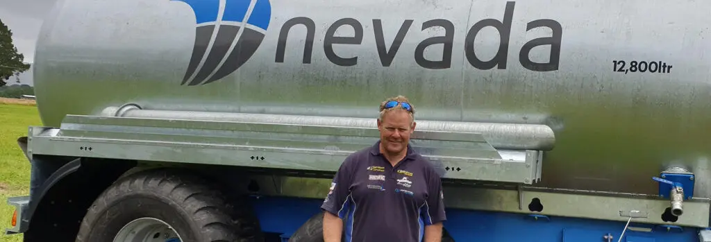 Slurry Tanker: Peter's Research Paid Off 5 Peter standing infront of his Nevada 12,800L Tandem Slurry Tanker