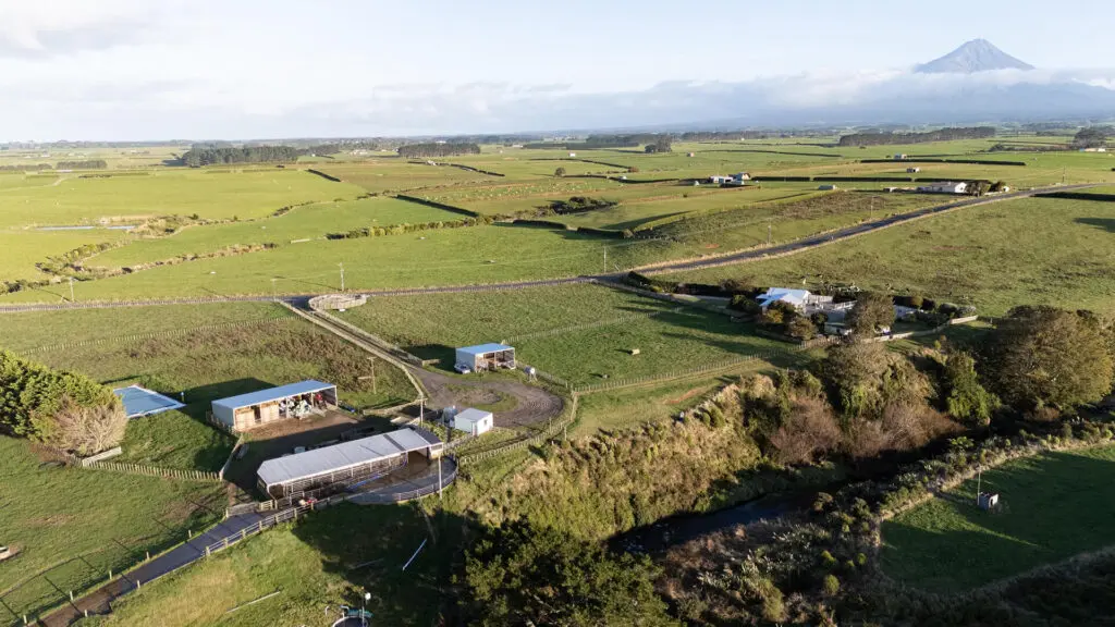 What Type of Irrigator is Best for My Farm 3 Drone shot of Trevor McCallums Nevada Bladder Tank in South Taranaki NZ