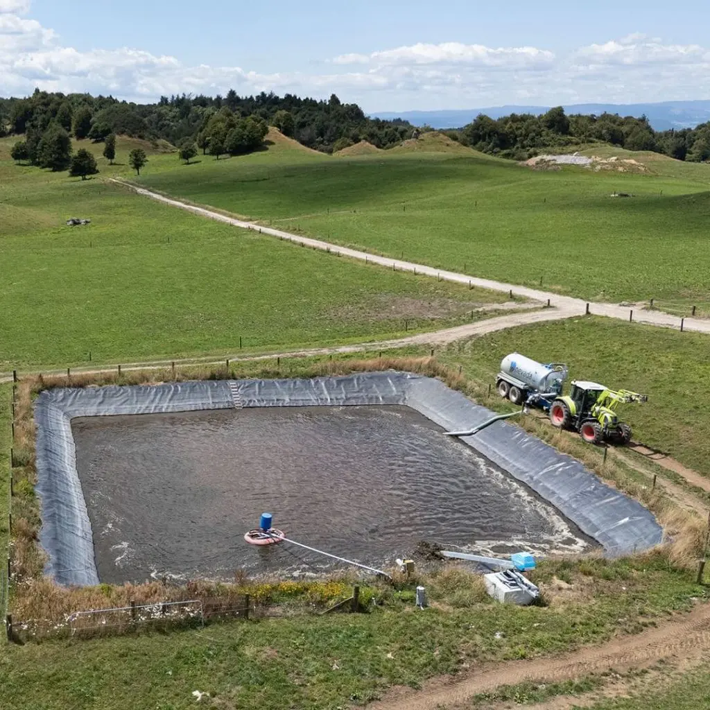 Effluent System with a lined pond and a Nevada Electric Stirrer