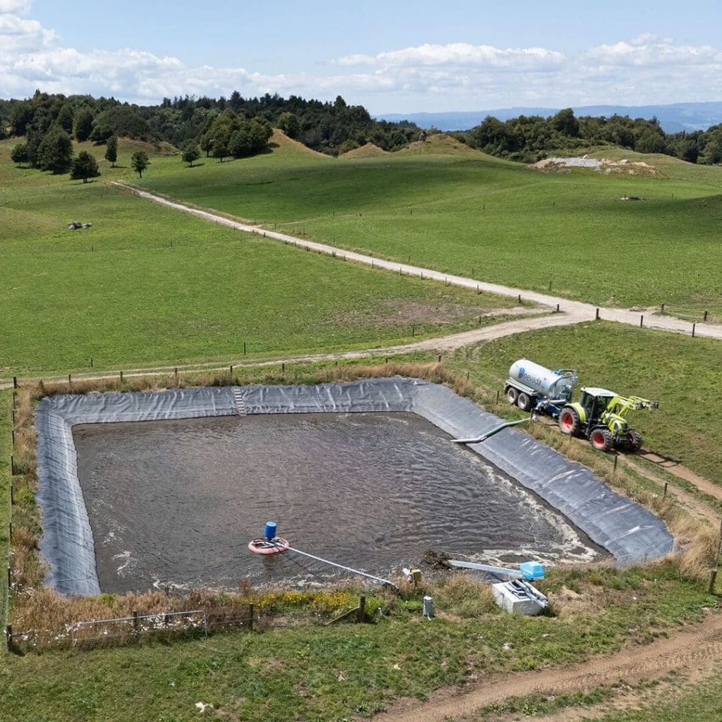 Effluent System with a lined pond and a Nevada Electric Stirrer