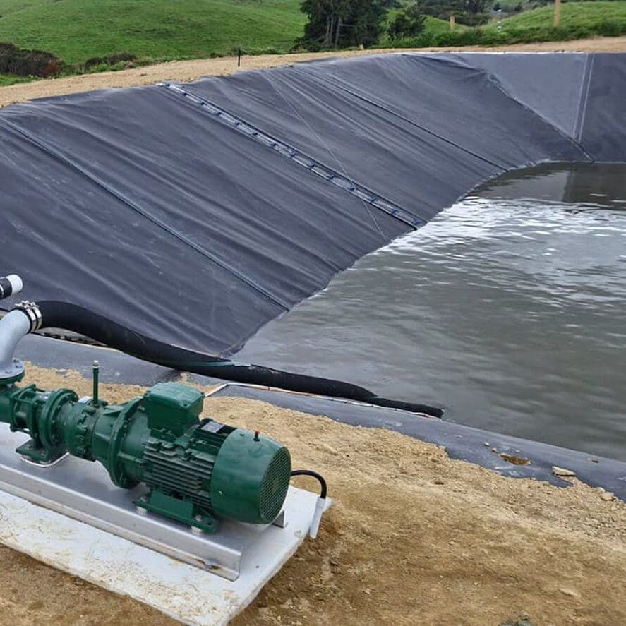 What is an effluent pump used for? Here is a great example PC pump beside a HDPE pond used to transfer effluent across the farm.